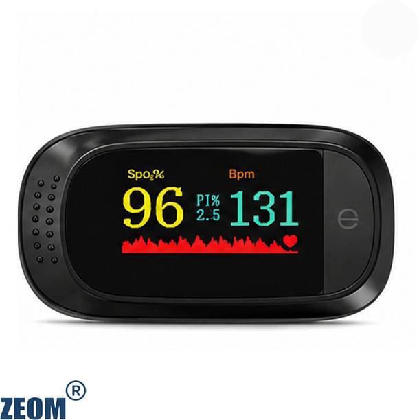 Zeom Black A2 TFT Fingertip Pulse Oximeter SpO2 Monitor LED 4 Color Display Pulse Oximeter