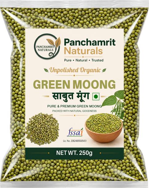 PANCHAMRIT NATURALS Organic Unpolished Green Moong Dal (Whole)