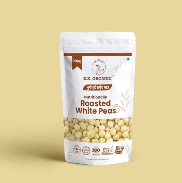 R K ORGANIC White Roasted Chana (Split) (Roasted white peas, Ready-to-Eat Snack, Diet Snack)