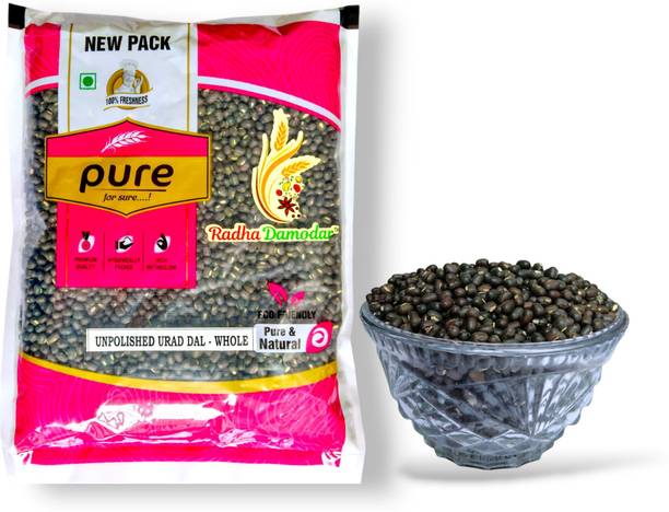 Radha Damodar Organic Black Urad Dal (Whole) (Black Gram Lentils, Mah Ki Dal)