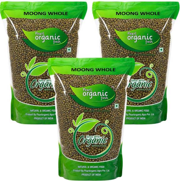 Pearl Organic Fresh Unpolished Green Moong Dal (Whole)