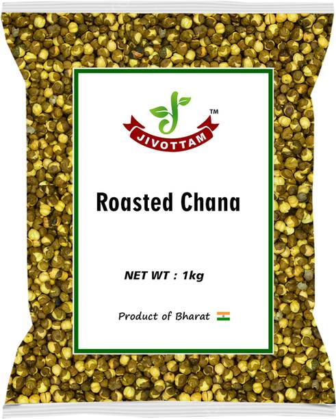 JIVOTTAM Yellow Roasted Chana (Whole) (1000g Roasted Bengal Gram, Bhuna Chana)