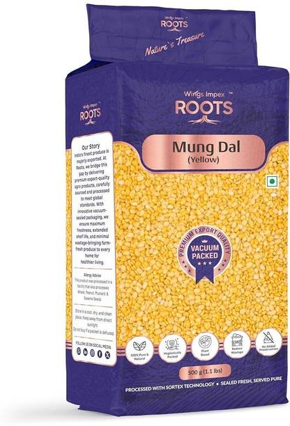 wings impex roots Yellow Moong Dal (Split) (Premium Export Quality | Unpolished | Pesticides Free | Vacuum Packed)
