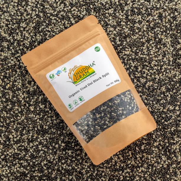 ShuddhaGram Organic Black Urad Dal (Split) (Packed with Antioxidants | Perfect for Traditional Recipes)