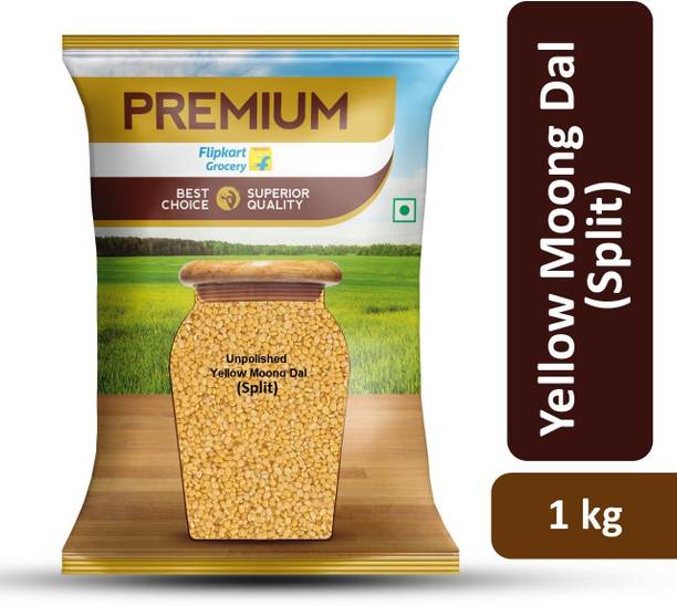 Premium Unpolished Yellow Moong Dal (Split) by Flipkart Grocery