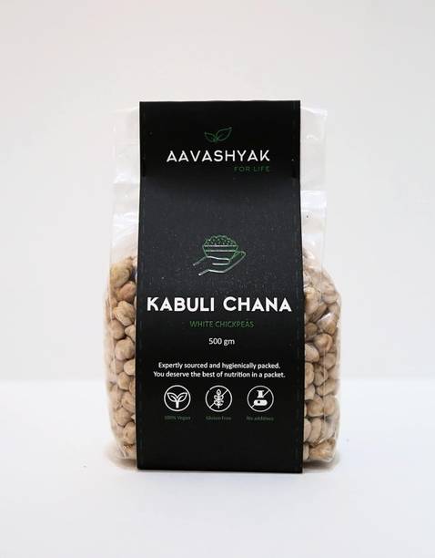 Aavashyak Organic White Kabuli Chana (Whole) (White Chickpeas, Safed Chana, Chole, Kabuli Chana)