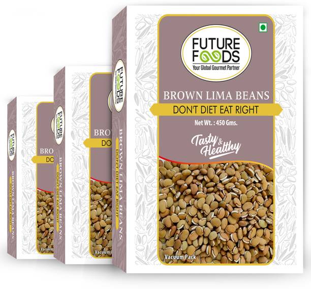 Future Foods Broad Beans (Whole) (Premium Brown Lima Beans High in Fiber & Protein For Heart Healthy (Pack of 3)