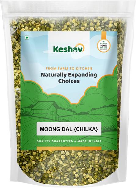 Keshav Organic Green Moong Dal (Split/Chilka)