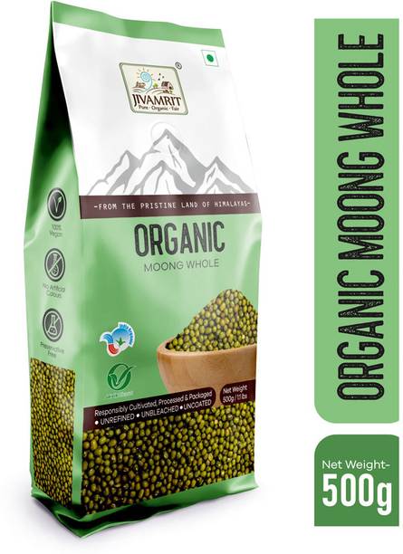 Jivamrit Organic Green Moong Dal (Whole) (Pouch)