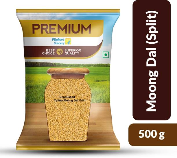Premium Unpolished Yellow Moong Dal (Split) by Flipkart Grocery