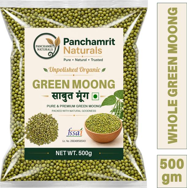 PANCHAMRIT NATURALS Organic Unpolished Green Moong Dal (Whole)