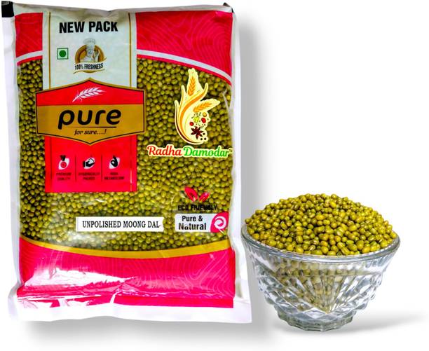 Radha Damodar Organic Green Moong Dal (Whole) (Green Gram, Sprouts, Mung Sabut)