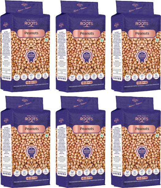 wings impex roots Peanut (Whole) (400 g- Pack of 6)