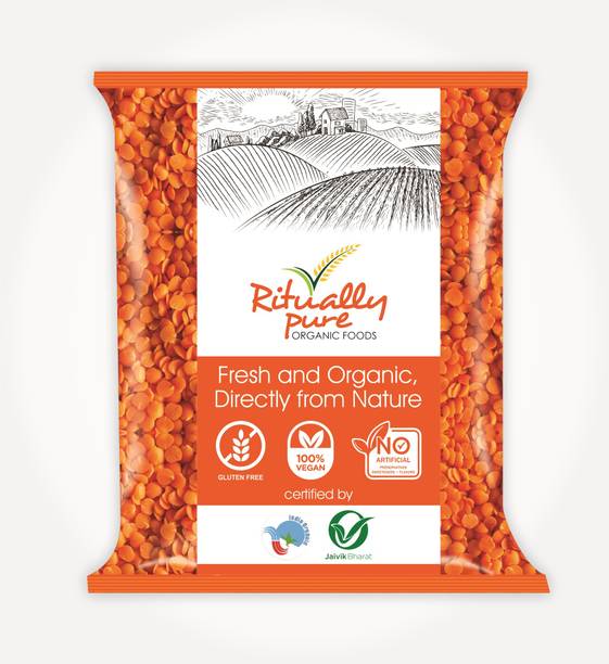 Ritually Pure Organic Red Masoor Dal (Split) (Malka Masoor)