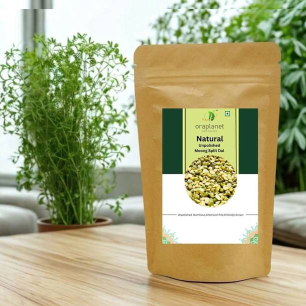 oraplanet Organic Green Moong Dal (Split/Chilka) (Moong Chilka daal)