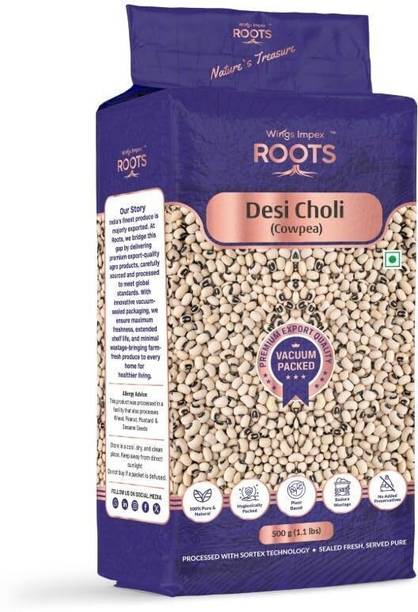 wings impex roots White Cow Pea (Whole) (Desi Choli Premium, Pure & Natural, Unpolished, Vacuum Packed)