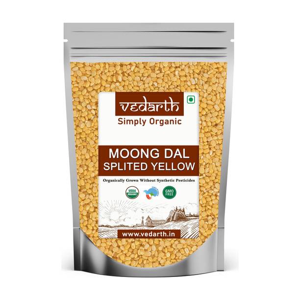 Vedarth Organic Unpolished Yellow Moong Dal (Split)