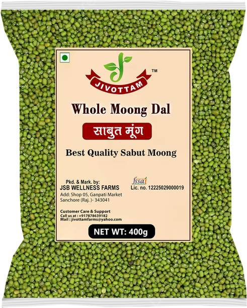 JIVOTTAM Green Moong Dal (Whole) (Whole Green Gram | Sabut Mung Dal Natural & Unpolished)