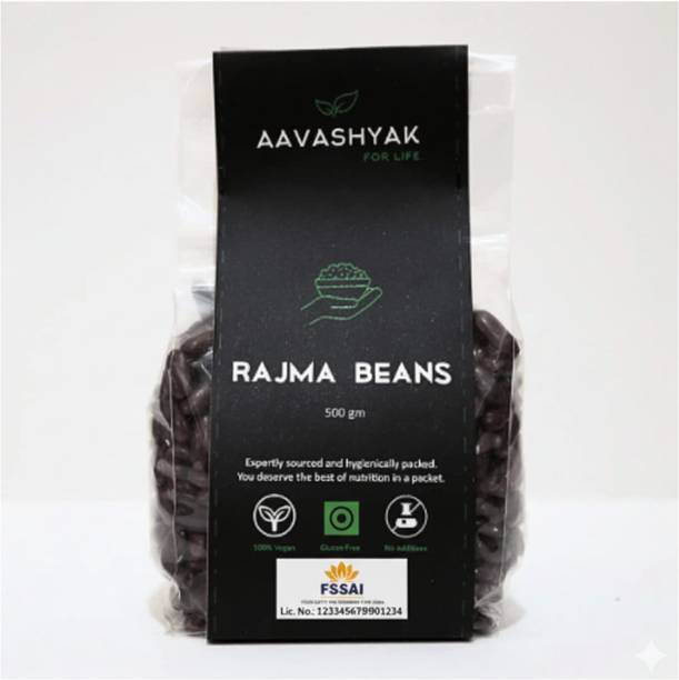 Aavashyak Organic Black Rajma (Whole) (Kashmiri rajma, Red Kidney Beans, Premium Rajma)