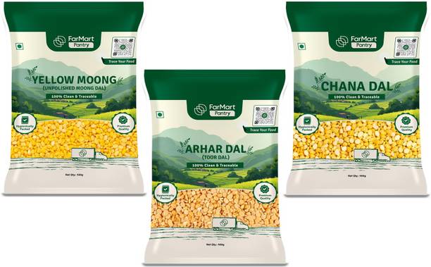 FarMart Yellow Combo (Split) (Chana dal, yellow moong & arhar dal)