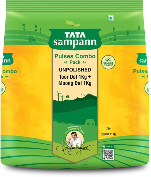 Tata Sampann Toor Dal 1 kg with Moong Dal 1 kg