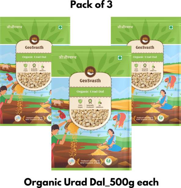 Geosvasth Organic Urad Dal (Whole) (100% Natural & Organically grown | Pesticides free)