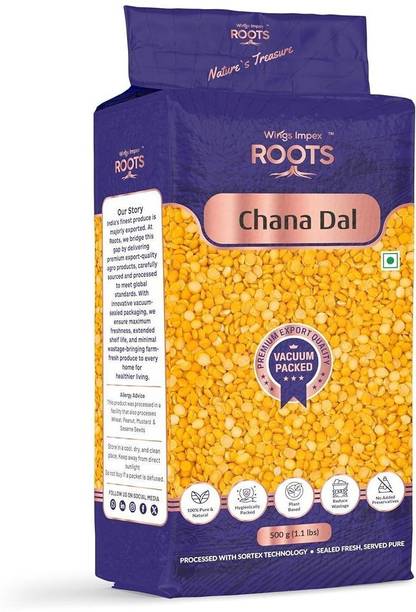 wings impex roots Chana Dal (Split) (Premium Export Quality | Unpolished | Pesticides Free | Vacuum Packed)
