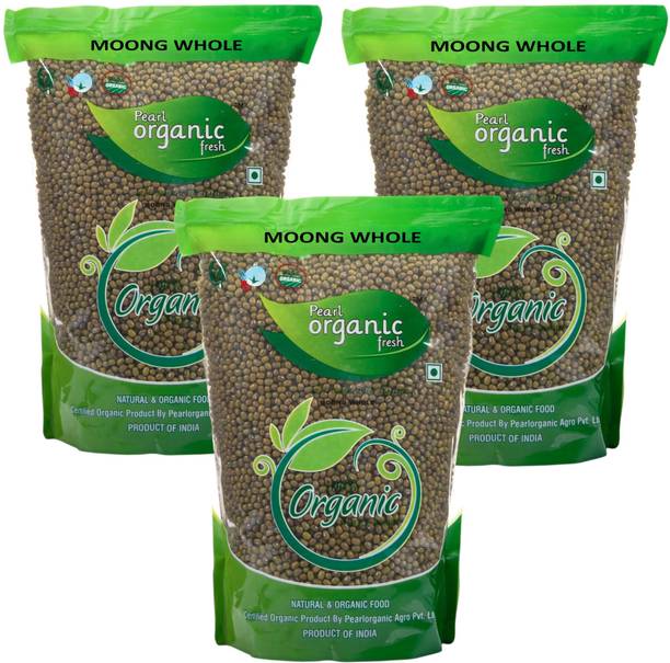 Pearl Organic Fresh Green Moong Dal (Whole) (Whole / Unpolished)