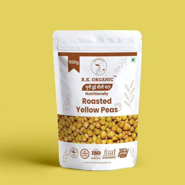 R K ORGANIC Organic Yellow Peas (Whole) (Roasted Snack, Healthy Namkeen, Protein Snack)