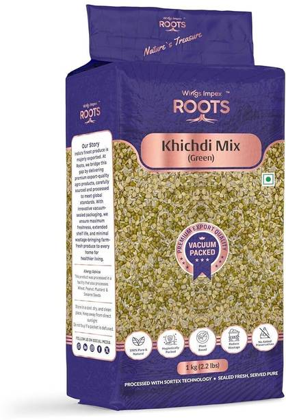 wings impex roots Green Dal Rice Mix (Split) (Premium Khichdi Mix, Green Dal And Rice Mix, Vacuum Packed)