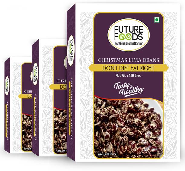Future Foods Butter Beans (Whole) (Premium Christmas Lima Beans Nutrients Rich Source of Protein&Fiber(Pack of 3)