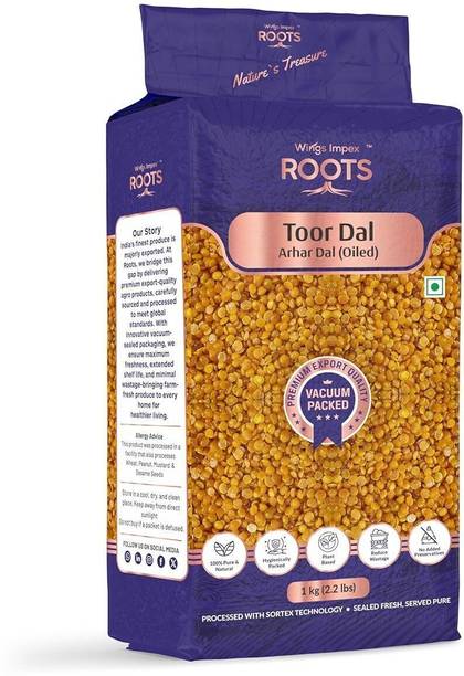 wings impex roots Yellow Toor/Arhar Dal (Split) (Toor dal oily, Natural & Unpolished, Vacuum Packed)