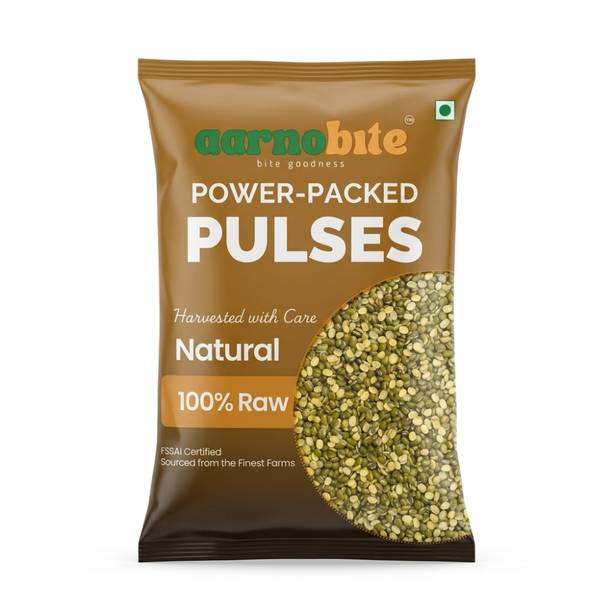 aarnobite : bite goodness Organic Green, Yellow Moong Dal (Split/Chilka) (Natural Split High Protein Rich Lentils)