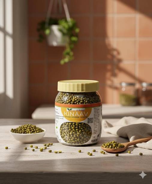 KINAAV Green Moong Dal (Whole) (WHITE)
