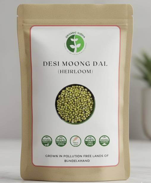Organic Sudha Unpolished Green Moong Dal (Whole)