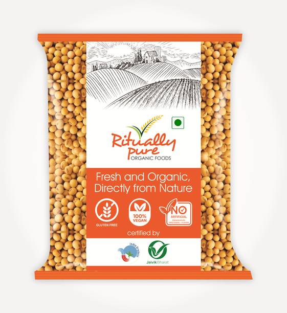 Ritually Pure Organic Soya Bean (Whole) (Soya Dana 1 Kg X Pack of 2)