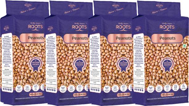 wings impex roots Peanut (Whole) (400 g- Pack of 4)