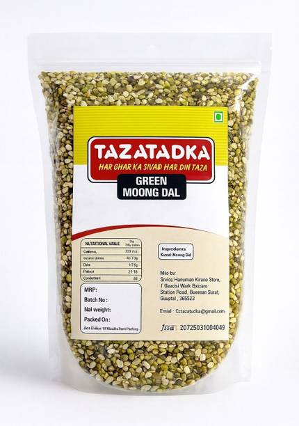 Tazatadka Organic Green Moong Dal (Split/Chilka) (Green moong dal)