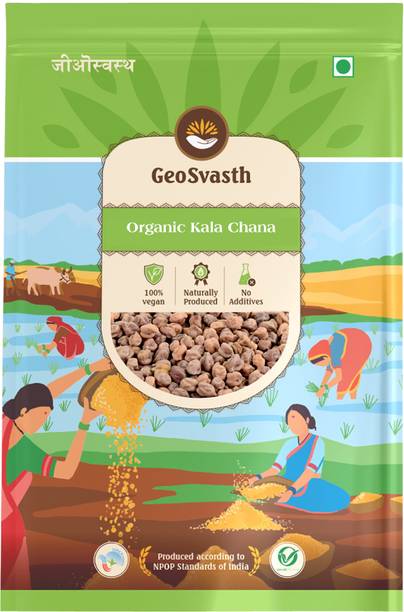 Geosvasth Organic Bengal Gram (Whole) (Natural Organic Kala Chana | 100% vegan and gluten free)