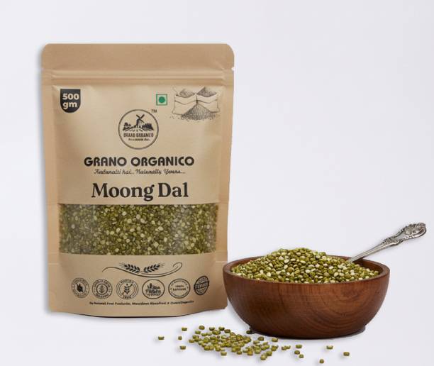 Grano Organico Green Moong Dal (Split/Chilka) (Unpolished)