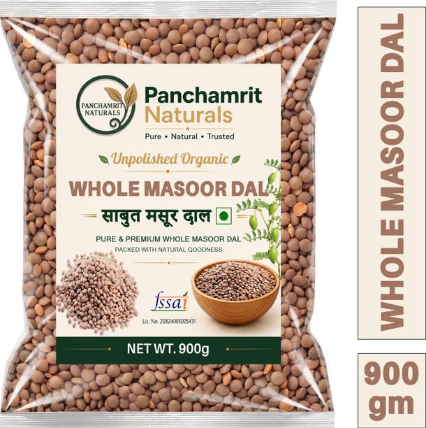PANCHAMRIT NATURALS Organic Unpolished Masoor Dal (Whole)