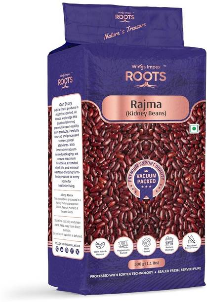 wings impex roots Rajma (Whole) (Premium Export Quality | Unpolished | Pesticides Free | Vacuum Packed)