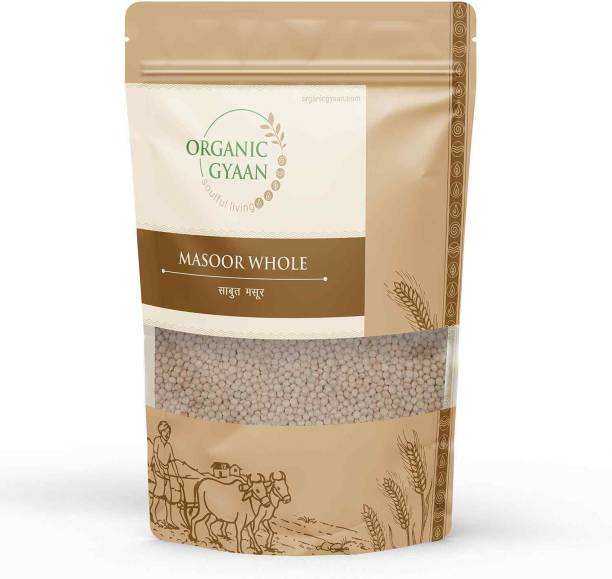 ORGANIC GYAAN Organic Brown Masoor Dal (Whole)