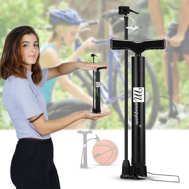 Manogyam Air Pump, Portable Foot Pump with Shrader & Presta Valve for Bicycle Pump
