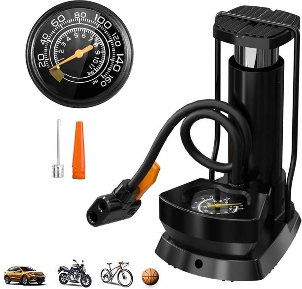 GJSHOP Portable High Pressure Bicycle Foot Pump with Pressure Gauge & Cylinder Ball, Balloon, Basketball Pump, Bicycle, Football Pump, Volleyball Pump Pump