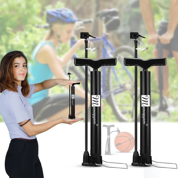 Manogyam 2Pc Multifunction Portable Floor Pump Bike, Bicycle Air Pump Ball, Balloon, Bicycle, Car, Float, Football Pump, Handball Pump, Motorcycle, Volleyball Pump Pump