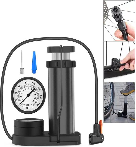 AJRO DEAL Mini Bike Floor Pumps Portable Bicycle Tire Pump Foot Activated Air Pump 230 psi Ball, Balloon, Basketball Pump, Bicycle, Football Pump, Motorcycle, Volleyball Pump, Float, Car Pump