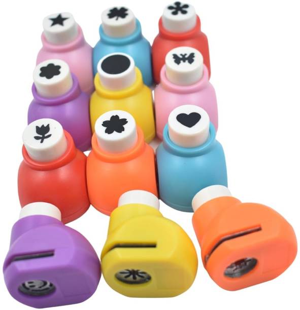 SHOP UNKLE MINI CRAFT PAPER PUNCH PACK OF 12 FOR CRAFT USE (MULTICOLOR) Punches & Punching Machines
