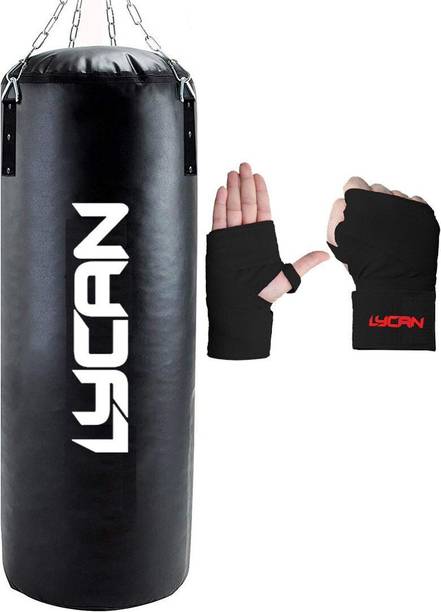 LYCAN UNFILLED Heavy Premium SRF With Chian & Hand Wrap For Fitness Punching Hanging Bag