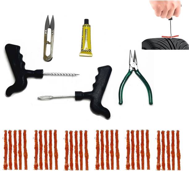 HouseOfCommon GNX Tire Repair Tool Kit Tubeless Tyre Puncture Repair Kit With 30 Strip Tubeless Tyre Puncture Repair Kit